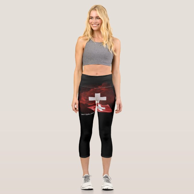 Leggings Capri drapeau de la Suisse (Recto)