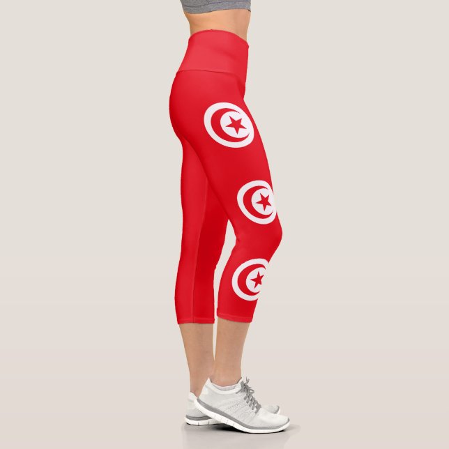 Leggings Capri Drapeau de la Tunisie (Droite)