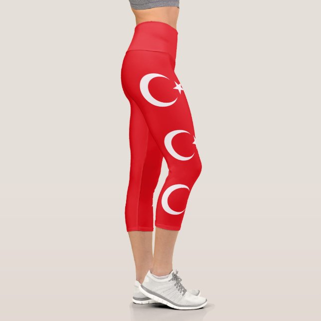 Leggings Capri Drapeau de la Turquie (Droite)