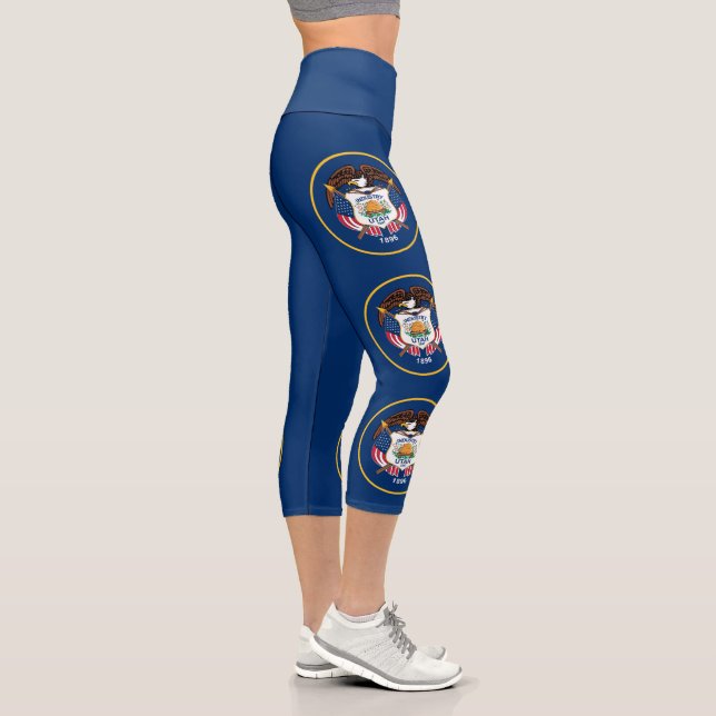Leggings Capri Drapeau de l'État de l'Utah (Droite)