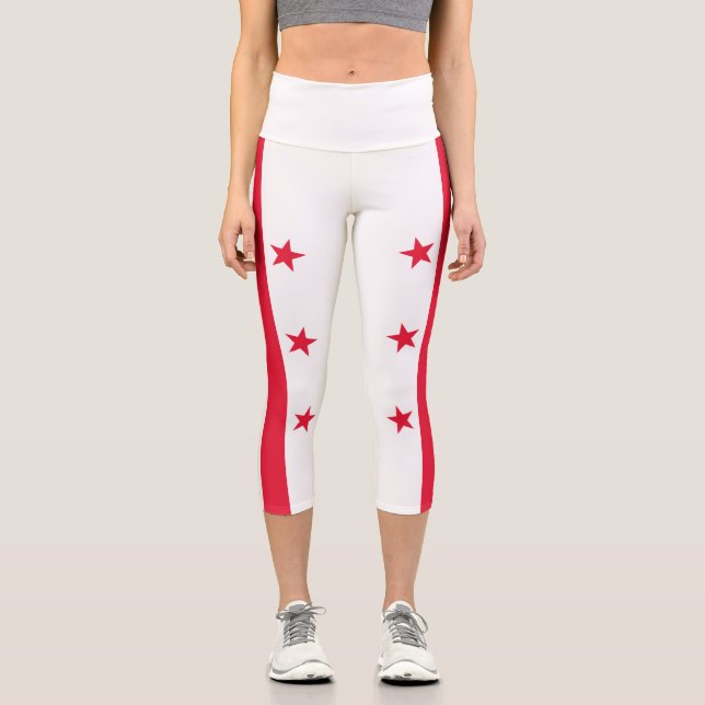 Leggings Capri Drapeau de l'État de Washington DC (Recto)