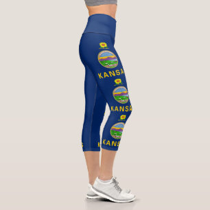 Leggings Capri Drapeau de l'État du Kansas