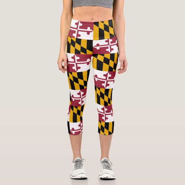 Leggings Capri Drapeau de l'État du Maryland (Recto)