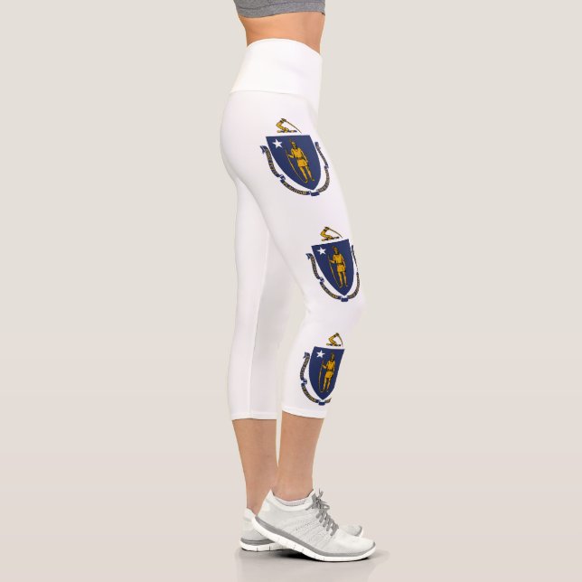Leggings Capri Drapeau de l'État du Massachusetts (Droite)