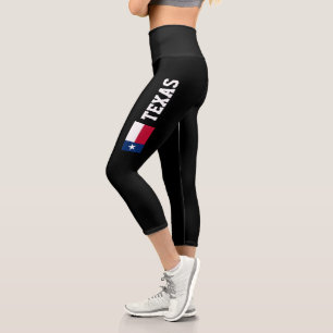Leggings Capri Drapeau de l'état du Texas haute taille découpé