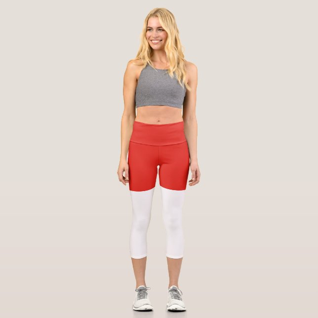 Leggings Capri Drapeau de l'Indonésie (Recto)