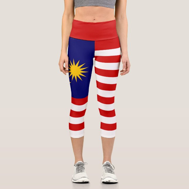 Leggings Capri Drapeau de Malaisie (Recto)
