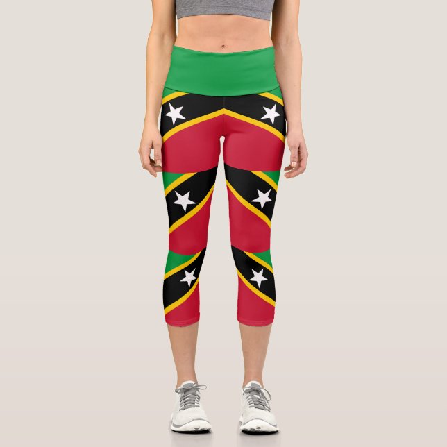 Leggings Capri Drapeau de Saint-Kitts-et-Nevis (Recto)