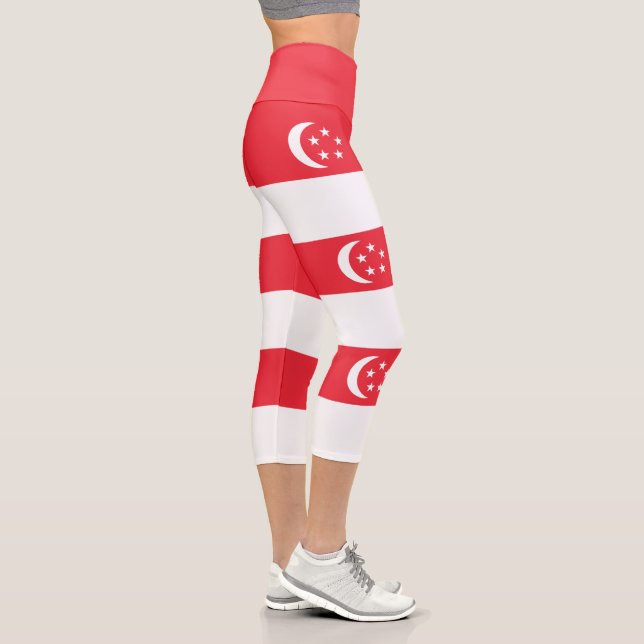 Leggings Capri Drapeau de Singapour (Droite)