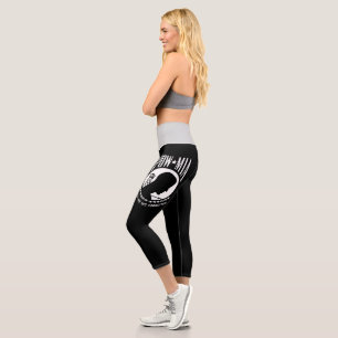Leggings Capri Drapeau des POW MIA : Soldats disparus de la guerr