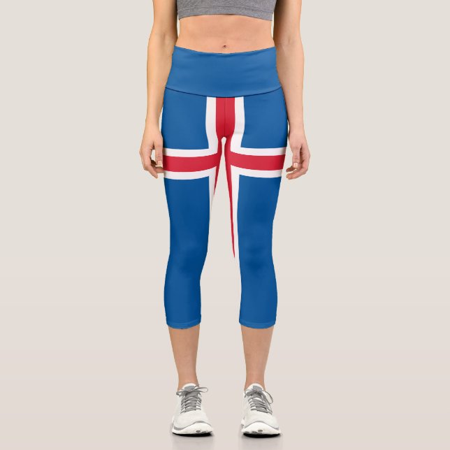 Leggings Capri Drapeau d'Islande (Recto)