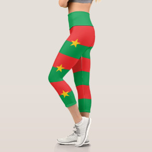 Leggings Capri Drapeau du Burkina Faso patriotique