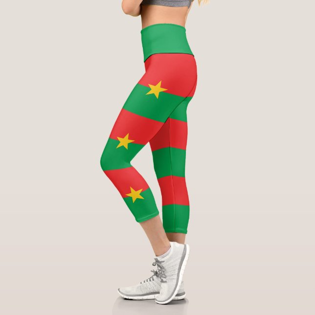 Leggings Capri Drapeau du Burkina Faso patriotique (Gauche)