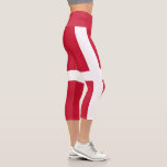 Leggings Capri Drapeau du Danemark<br><div class="desc">Drapeau patriotique du Danemark.</div>