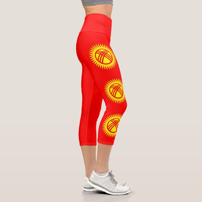 Leggings Capri Drapeau du Kirghizistan (Droite)