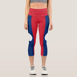 Leggings Capri Drapeau du Laos