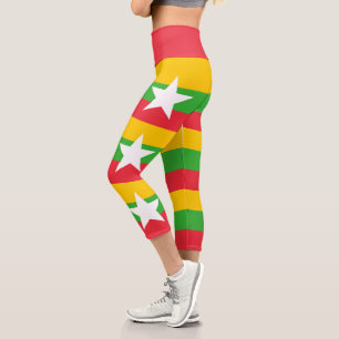 Leggings Capri Drapeau du Myanmar
