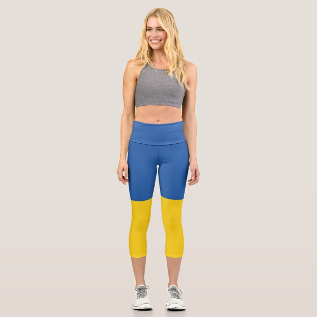 Leggings Capri Drapeau d'Ukraine (Recto)