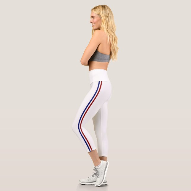 Leggings Capri Drapeau français à rayures (Gauche)
