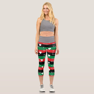 Leggings Capri Drapeau panafricain Black Lives Matter Cœur blanc