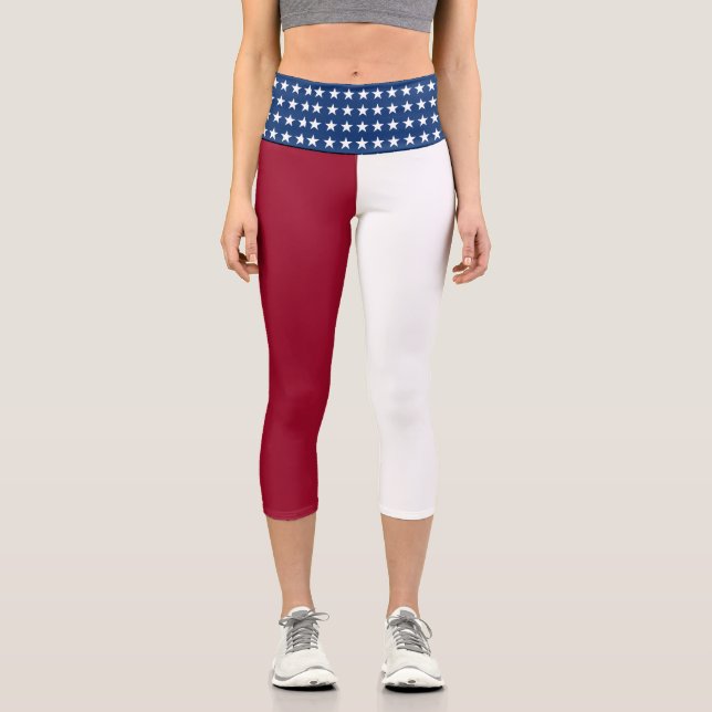 Leggings Capri Drapeau patriotique américain (Recto)