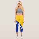 Leggings Capri Drapeau patriotique de Bosnie-Herzégovine<br><div class="desc">Le drapeau national de la Bosnie-Herzégovine.</div>