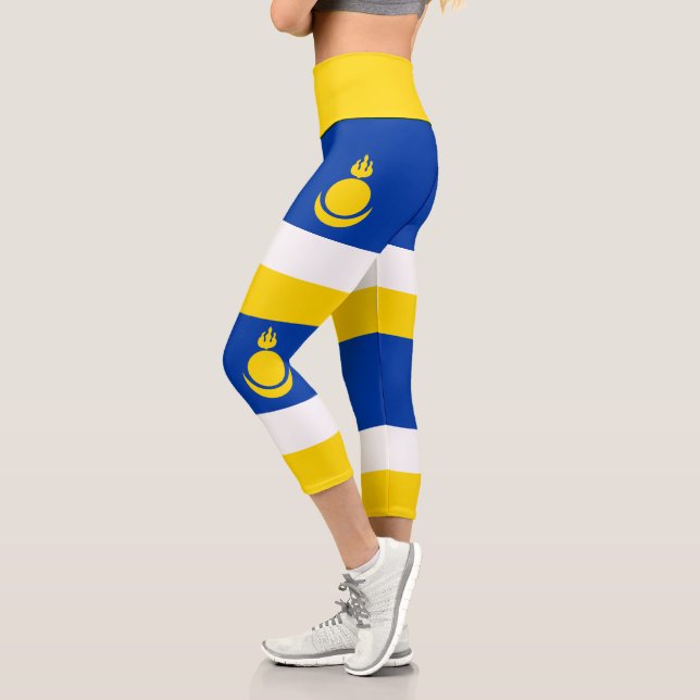 Leggings Capri Drapeau patriotique de Bouriatie (Gauche)