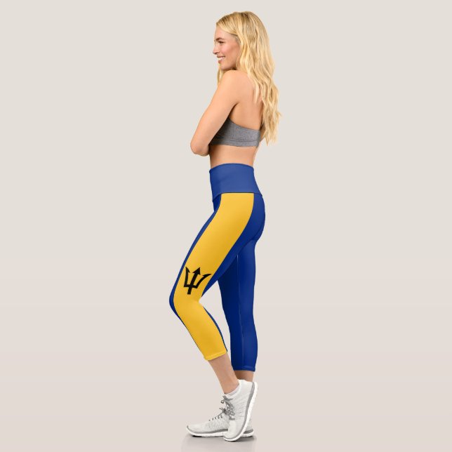 Leggings Capri Drapeau patriotique de la Barbade (Gauche)