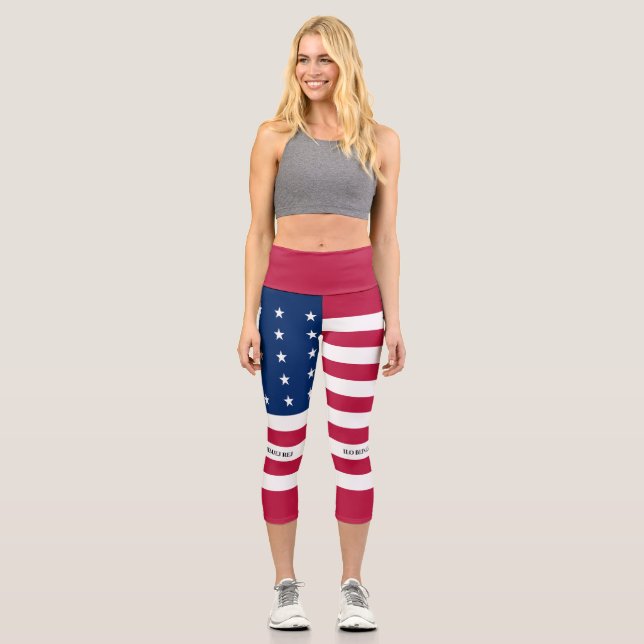 Leggings Capri Drapeau patriotique de l'atoll de Bikini (Recto)