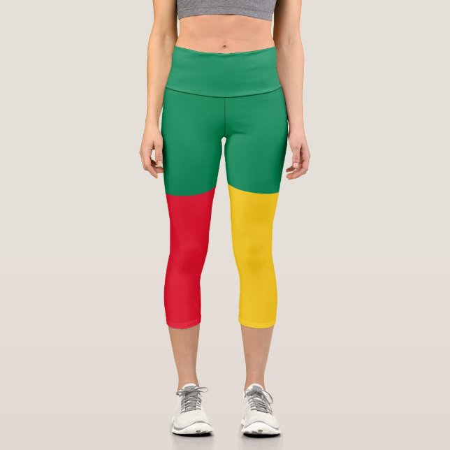 Leggings Capri Drapeau patriotique du Bénin (Recto)