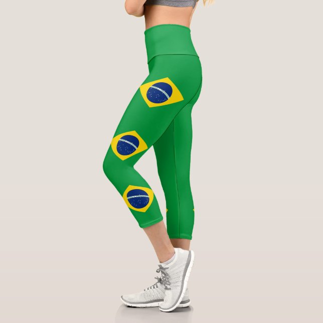 Leggings Capri Drapeau patriotique du Brésil (Gauche)