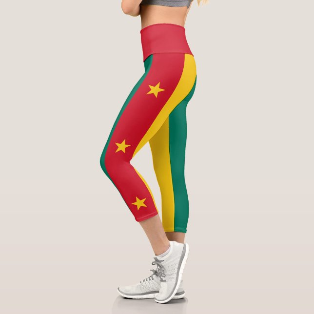 Leggings Capri Drapeau patriotique du Cameroun (Gauche)