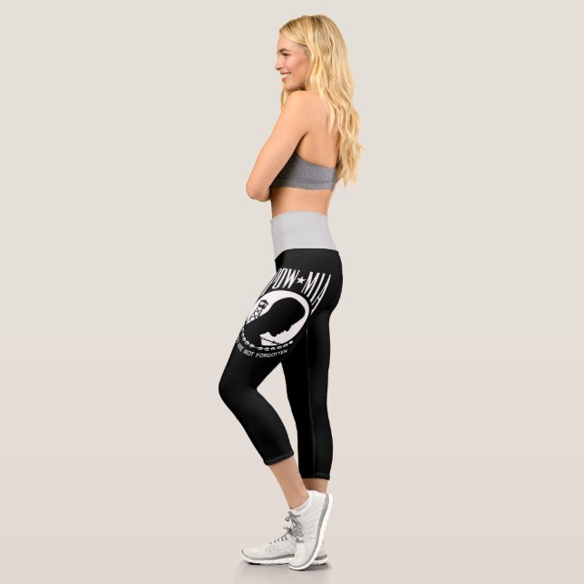 Leggings Capri Drapeau POW MIA : Soldats disparus de la guerre du (Gauche)