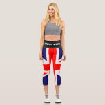 Leggings Capri Drapeau Union Jack Pantalon de yoga<br><div class="desc">Pantalon Union Jack Flag yoga/capri aux couleurs rouge blanc et bleu.</div>