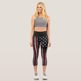Leggings Capri Drapeau USA grunge