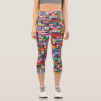 Leggings Capri Drapeaux Femmes Pantalon de Yoga, Conception de to
