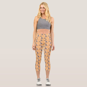 Leggings Capri Drôle dessin animé d'oiseau de dodo