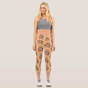 Leggings Capri Drôle drôle de personnage de dessin animé de cafar