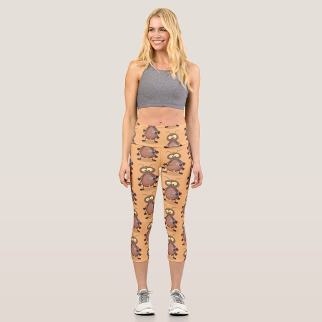 Leggings Capri Drôle drôle de personnage de dessin animé de cafar (Recto)