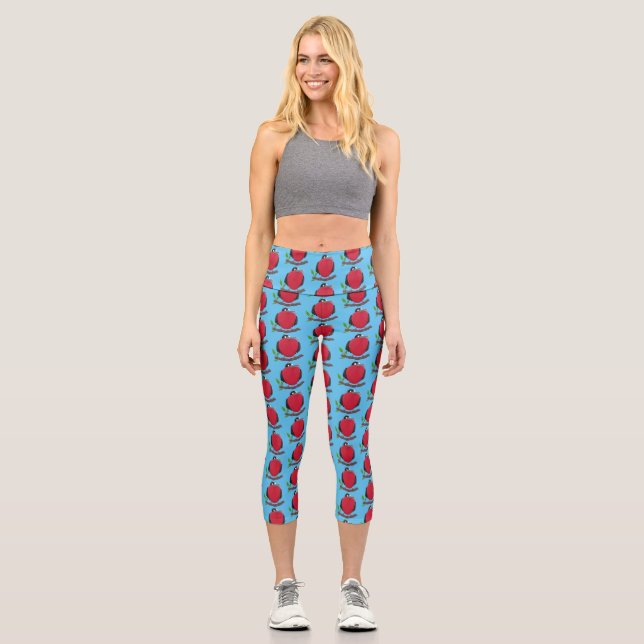 Leggings Capri Drôle magnifique dessin animé de frégate (Recto)