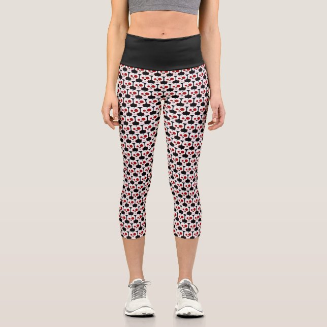 Leggings Capri Drôle monstre de dessin animé (Recto)