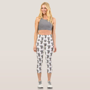 Leggings Capri Drôle rhinocéros mignon jonglant sur monocycle