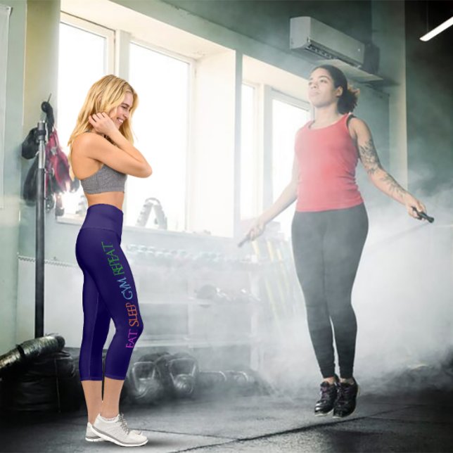 Leggings Capri Eat. Sleep. Gym. Repeat. womens exercise (Créateur téléchargé)