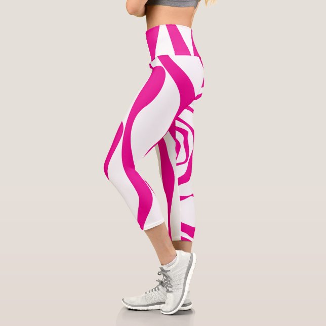 Leggings Capri Ebb et flux 4 en Magenta et Blanc (Gauche)