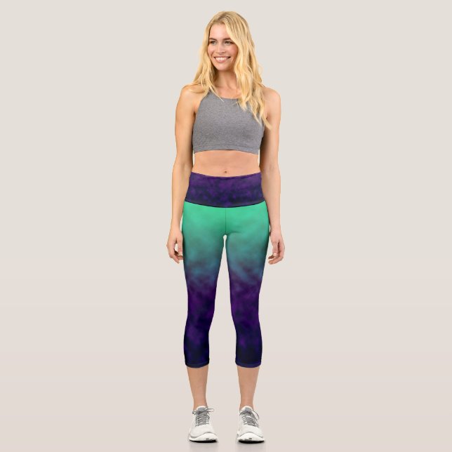 Leggings Capri Échos de la marée d'améthyste (Recto)