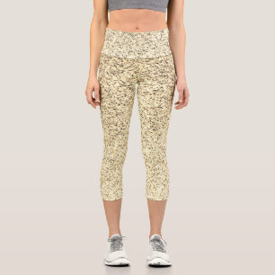 Leggings Capri Éclaircissements de parties scintillant douce Gold