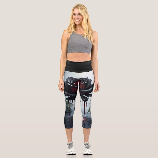 Leggings Capri Eerie black rose black (Recto)