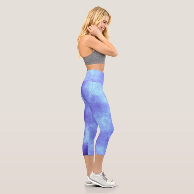 Leggings Capri Effet nuage tempête élégant bleu (Droite)