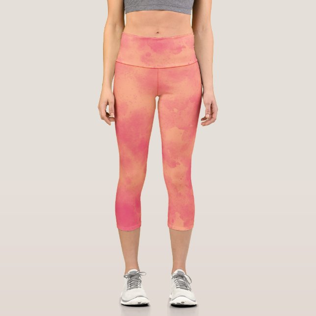 Leggings Capri Effet nuage tempête élégant Peach (Recto)