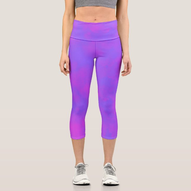 Leggings Capri Effet nuage tempête élégant Pink Blue (Recto)